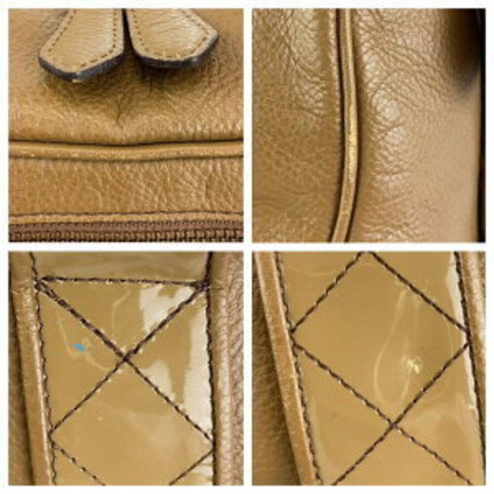 Burberry check Khaki Green brown leather handbag shoulder bag - Picture 4 of 10